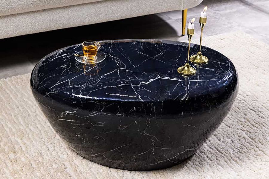 Ława Stone czarny marmur 75 cm  - Invicta Interior