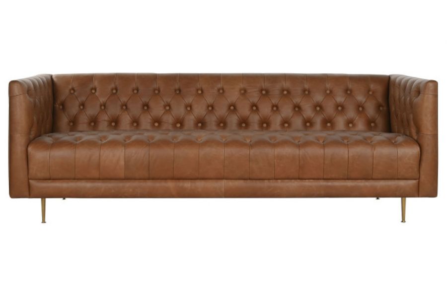 Sofa Lujo luxury skórzana brązowa 