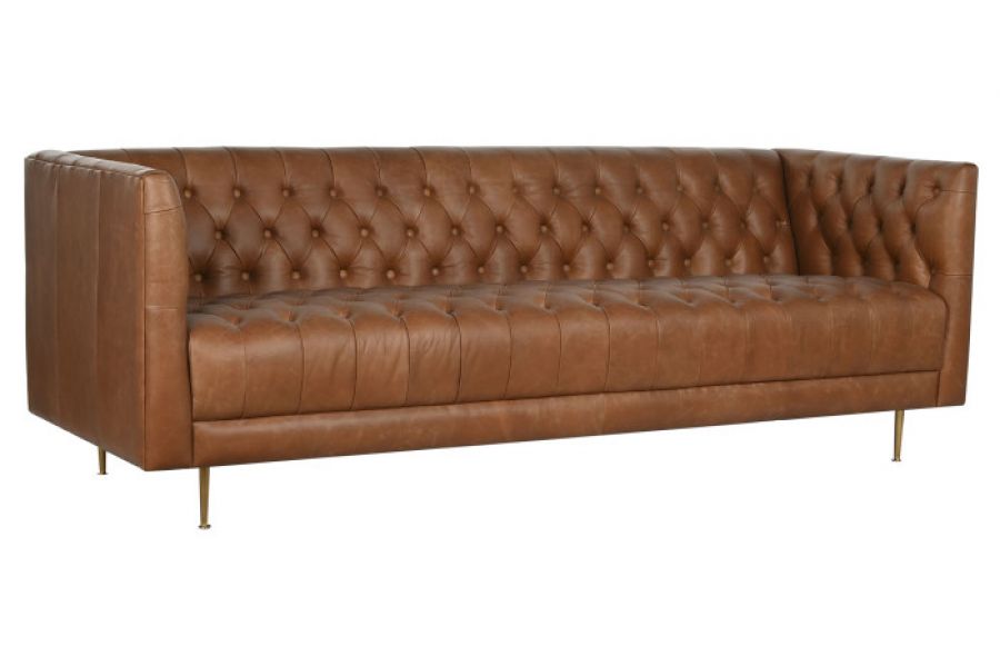 Sofa Lujo luxury skórzana brązowa 