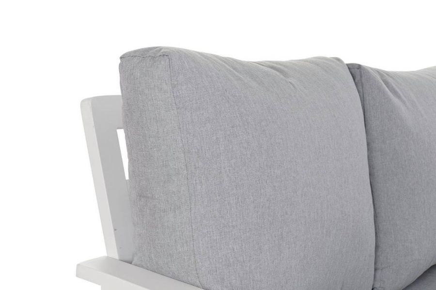 Sofa ogrodowa aluminiowa biała szara ze stolikiem