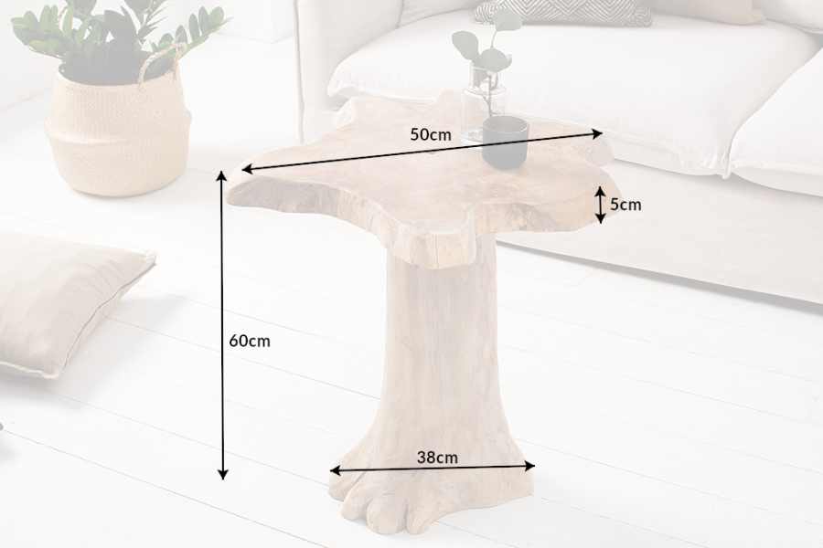 Stolik drewniany Root 60 cm - Invicta Interior