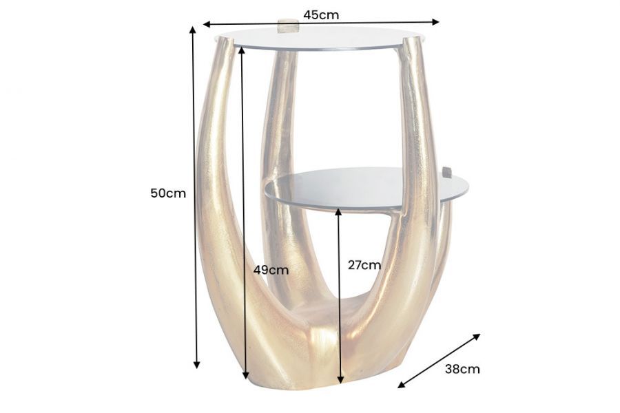 Stolik kawowy Levels 50 cm złoty - Invicta Interior